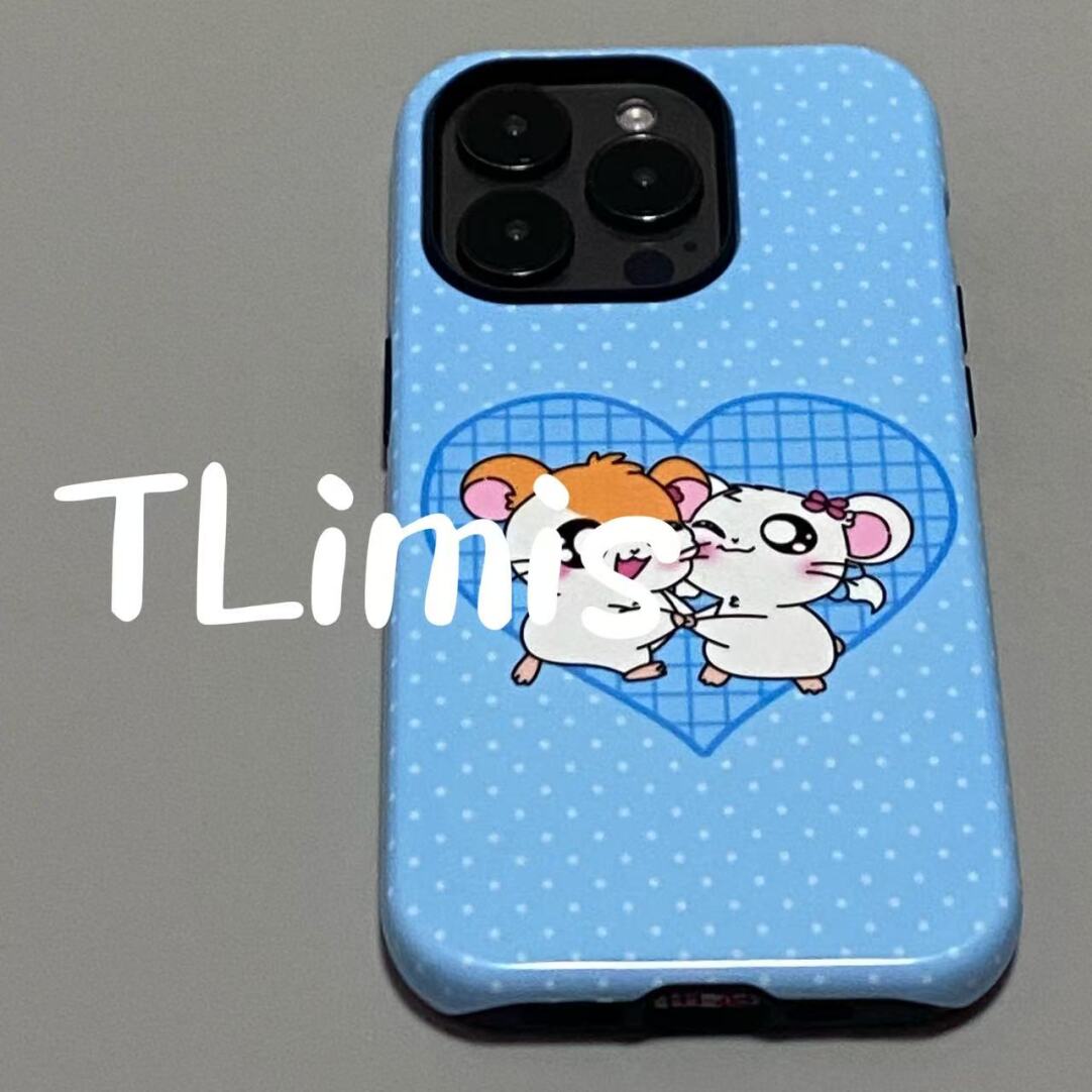 两只仓鼠可爱适用iphone15苹果手机壳16pro防摔13promax12菲林二合一14Pro小米华为荣耀OPPOvivo11Xsma防摔