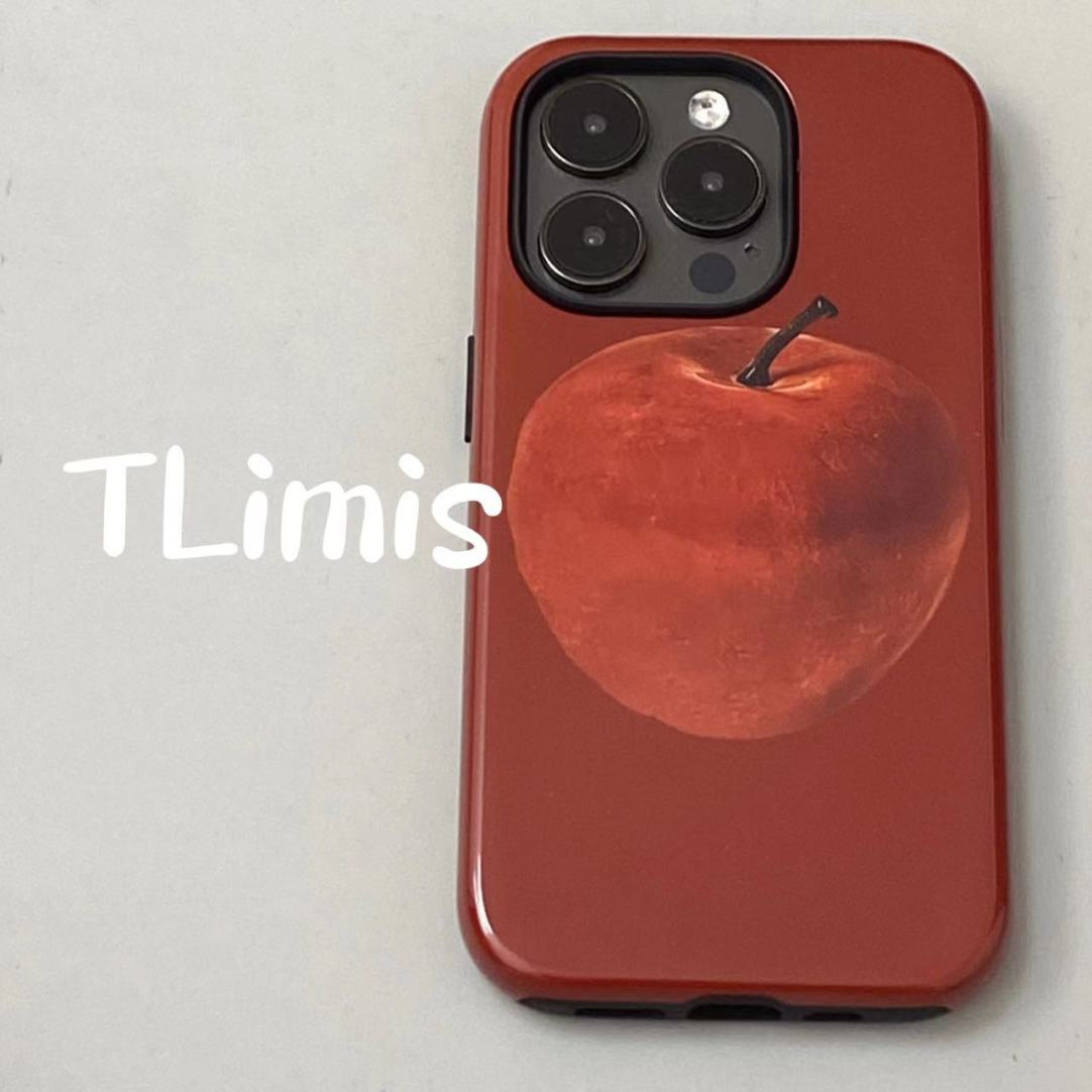 原创红色苹果适用苹果iphone16原创手机壳15pro高级感14/14pro可爱12/13二合一菲林壳手感11情侣款全包保护壳