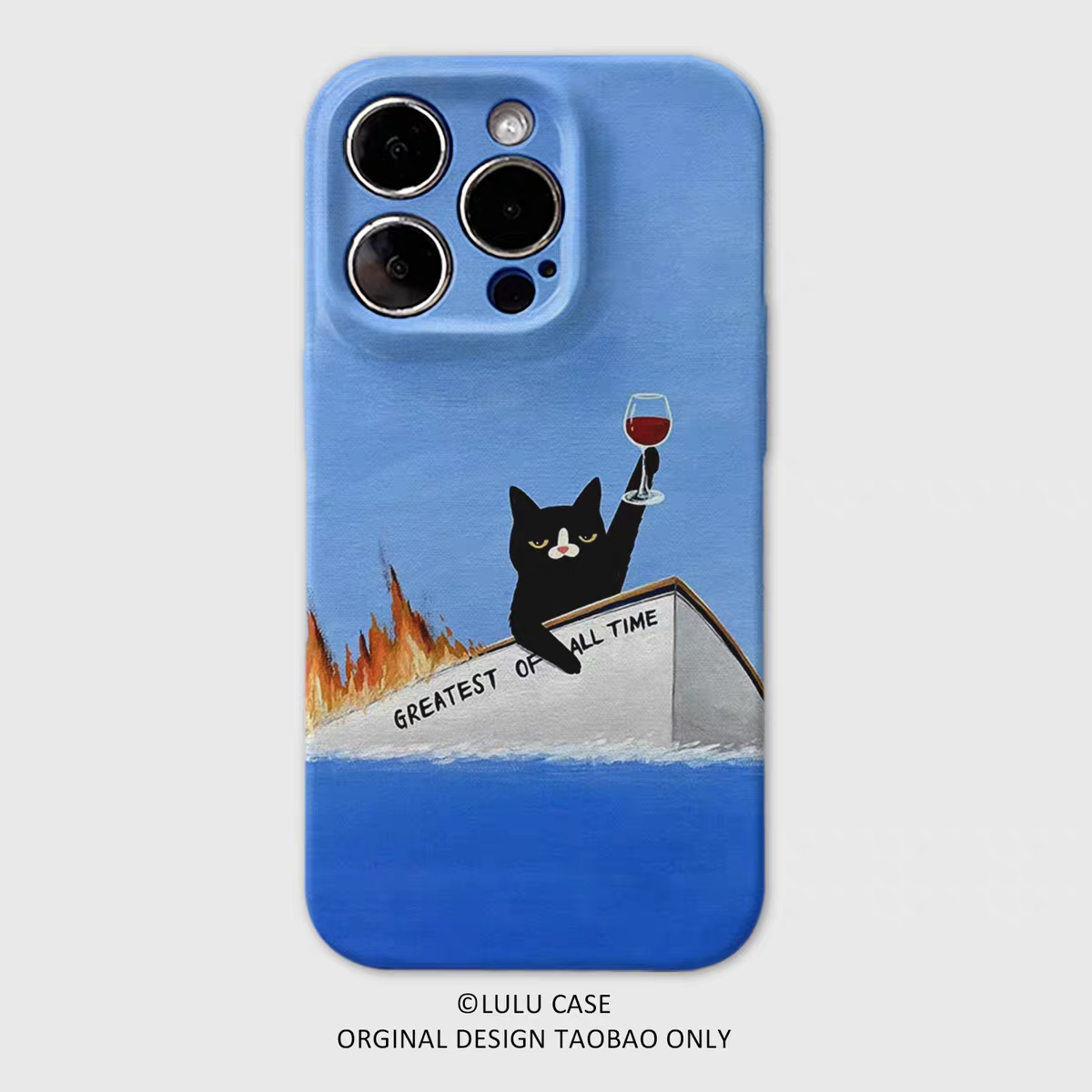 ins游艇黑猫举杯菲林二合一手机壳适用苹果16nova13华为p70mate60小米15opporen13ovivo荣耀300iPhone15防摔