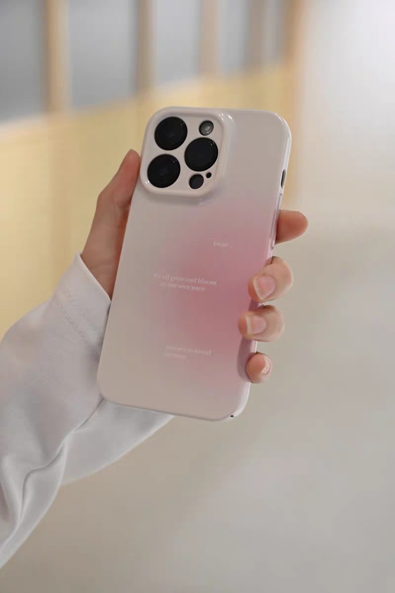 樱花粉适用于苹果15promax手机壳iPhone13个性菲林11高级感12华为mate60小米14原创简约渐变色xsxr女不撞壳