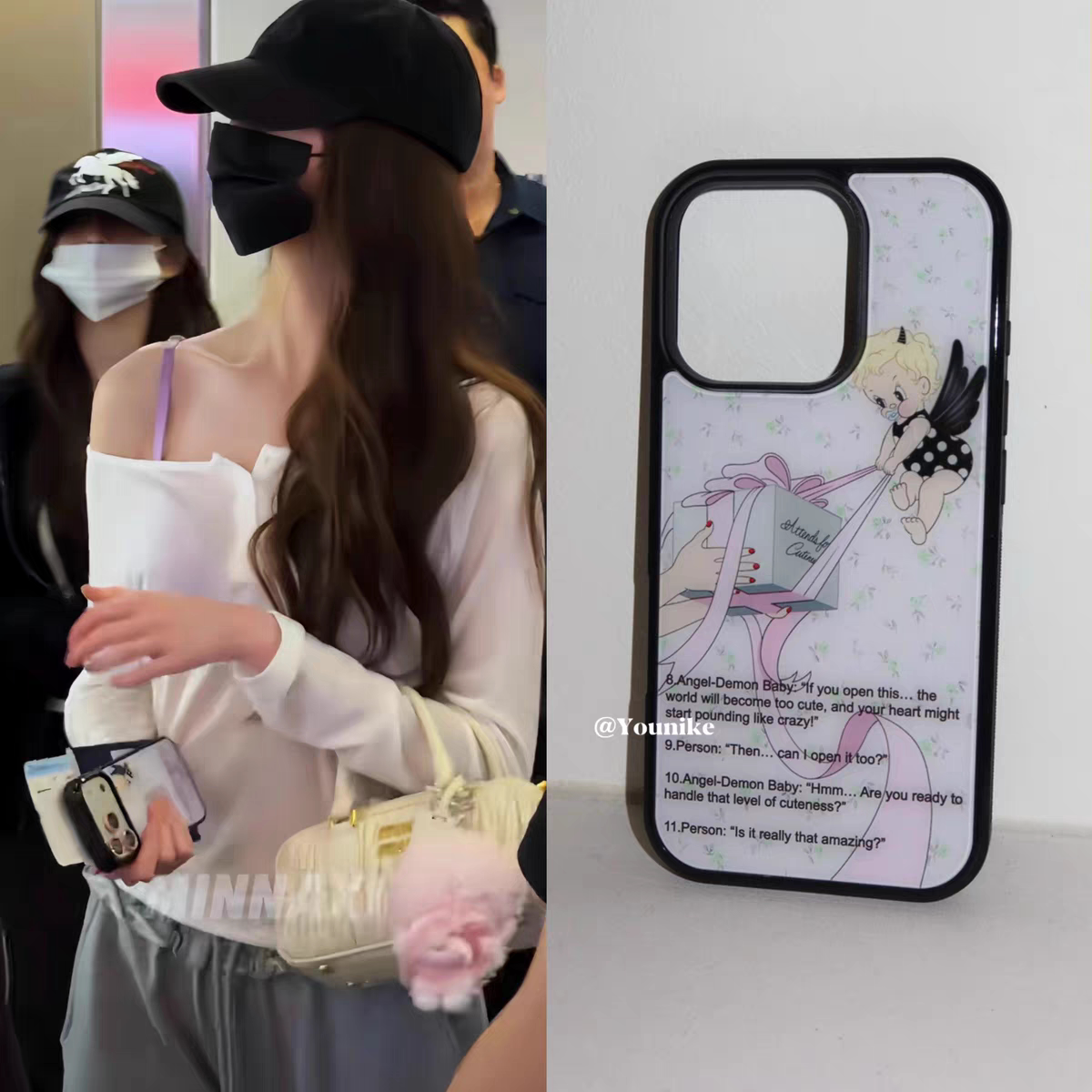 张元英韩甜妹碎花礼物精灵黑边壳适用苹果iPhone17promax手机壳16pro小米15Pro保护套华为mate60P70荣耀oppo