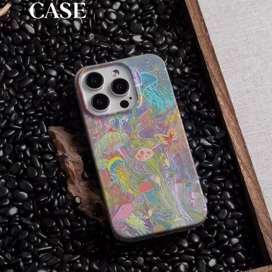 艺术水母~适用iPhone14Promax苹果12华为nova1