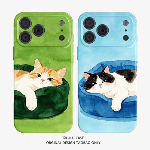 ins风情侣慵懒猫咪手机壳适用iphone17promax16苹果15小米14小众13可爱12ins11菲林vivox200华为mate70proP70