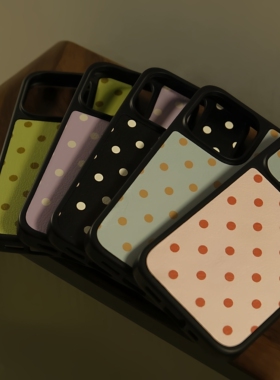 小众经典多巴胺波点黑边软壳适用苹果iPhone17promax手机壳16pro15小米14Pro保护套华为mate60P70防摔三星S23