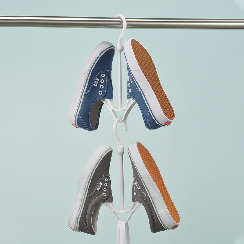 日本进口多功能晾鞋架室外防风双挂钩鞋架阳台旋转小型速干晾晒架