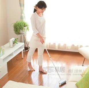 粘尘滚扫把 粘毛滚刷 日本进口NITOMS长柄地板粘毛器 毛发除尘滚