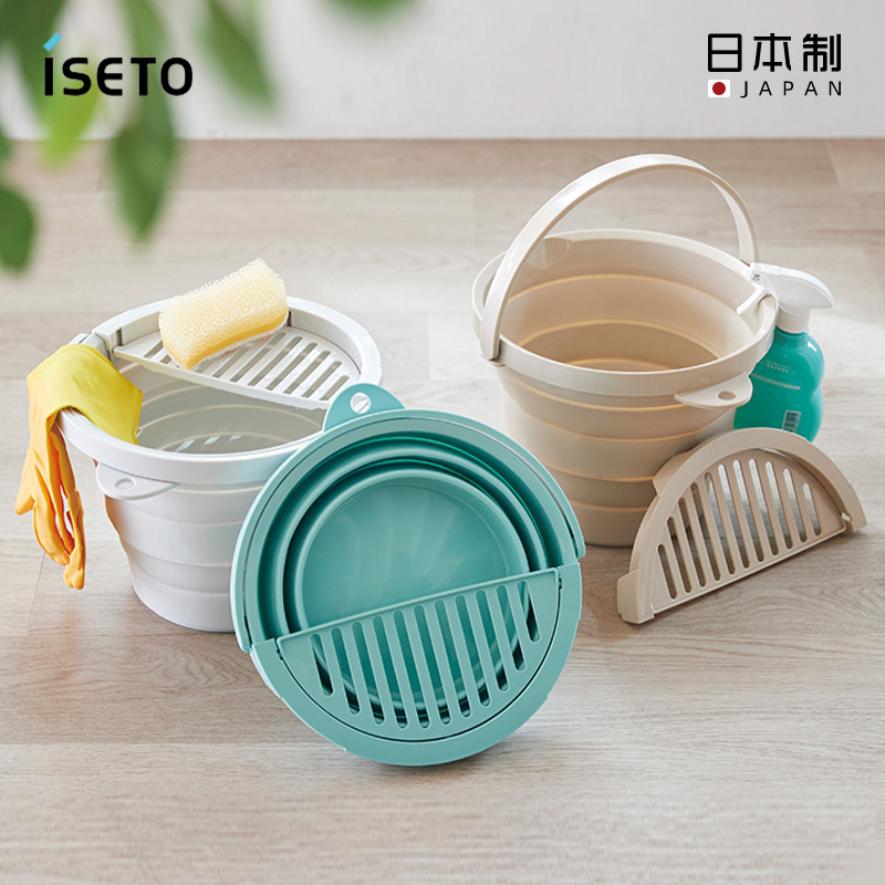 日本进口iseto折叠水桶钓鱼桶