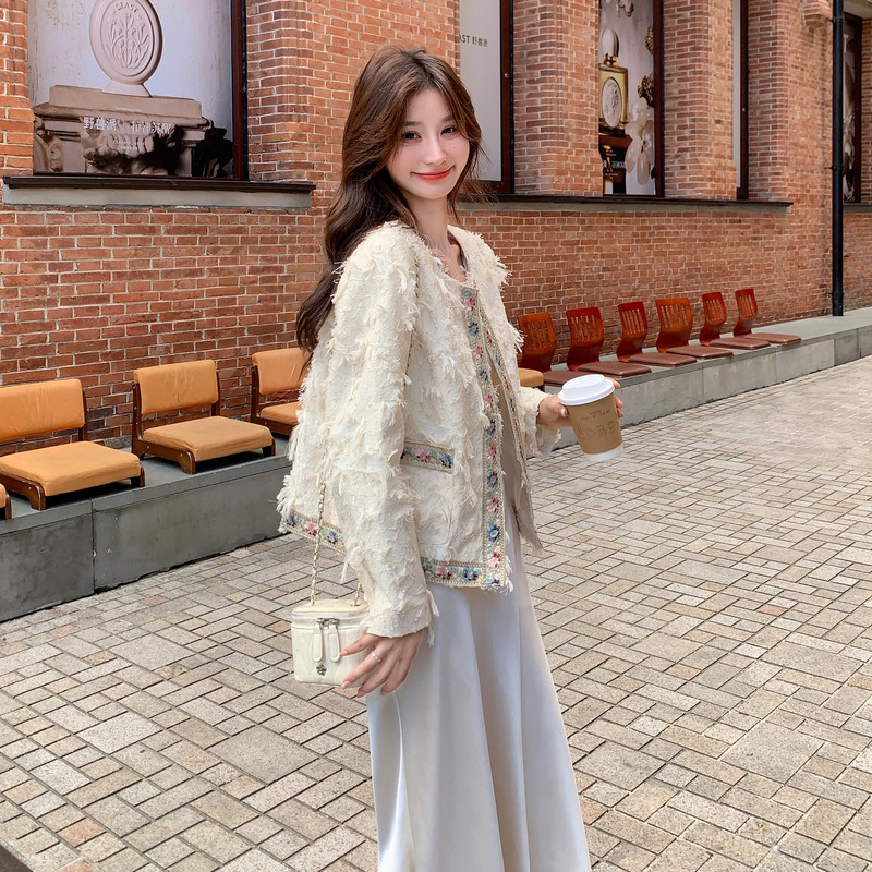 甜美流苏小香风碎花短外套女春秋2025新款小个子上衣流行爆款绝美,女装短外套,浙宝115