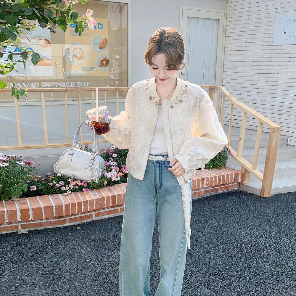 春装上新！现货2026重工亮片提花蕾丝防晒衣外套8006-P150-K228，女装短外套，浙宝115