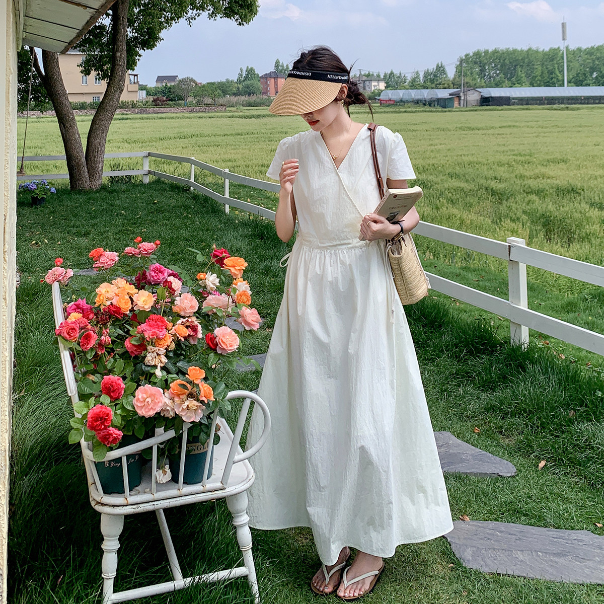 现货夏装上新！2025夏装新款百搭韩版收腰连衣裙H906-P120-K178,女装连衣裙,浙宝115