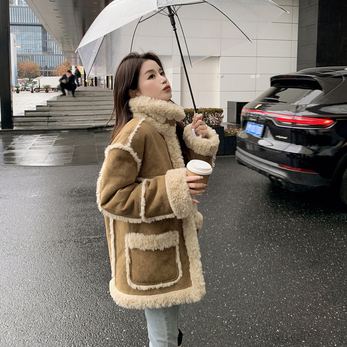《出货》品质加厚皮毛一体羊羔毛外套ZB017-H821-P190控278,女装短外套,浙宝115