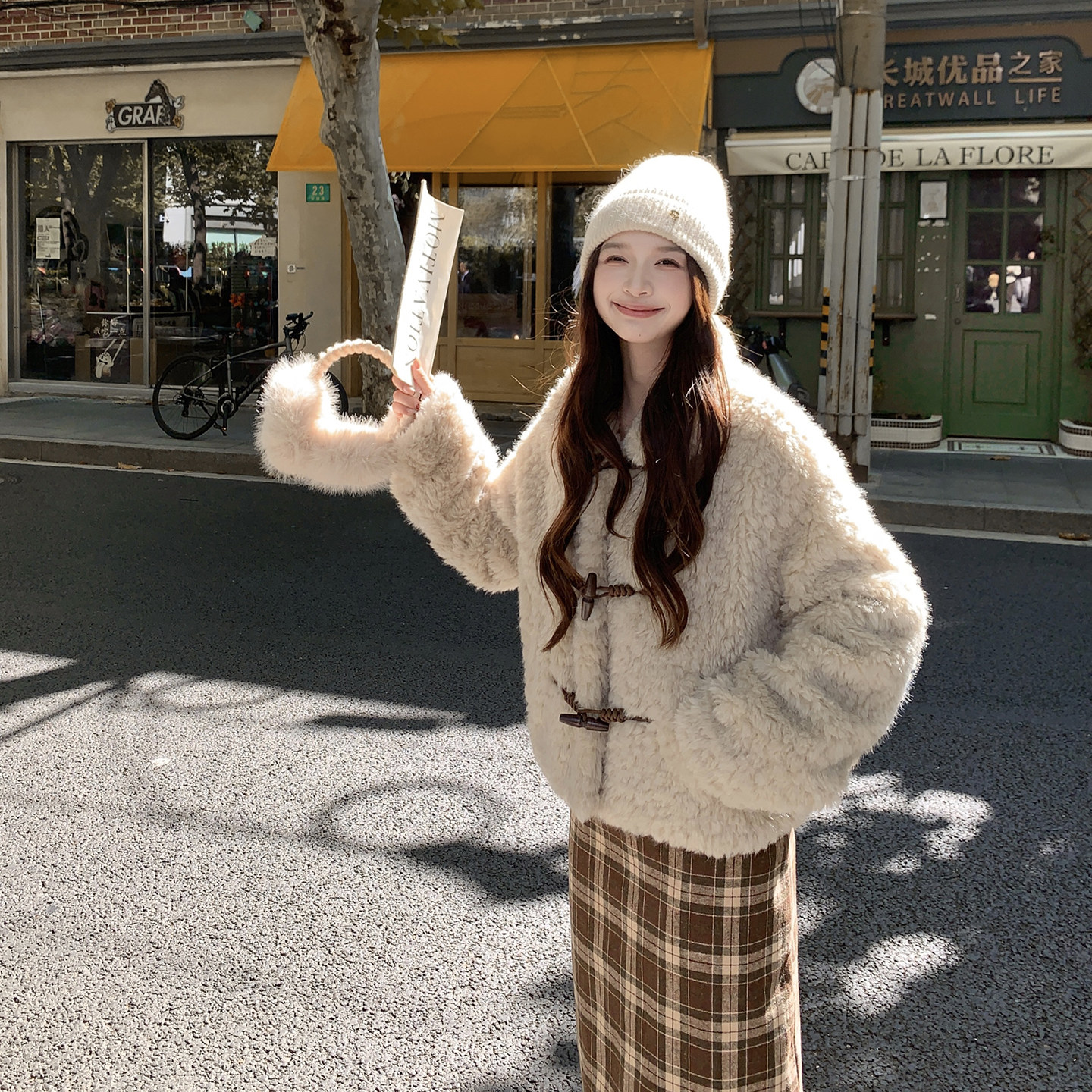 冬季上新！2025冬季新款牛角扣廓形宽松加厚外套8032-P185-控278,女装短外套,浙宝115