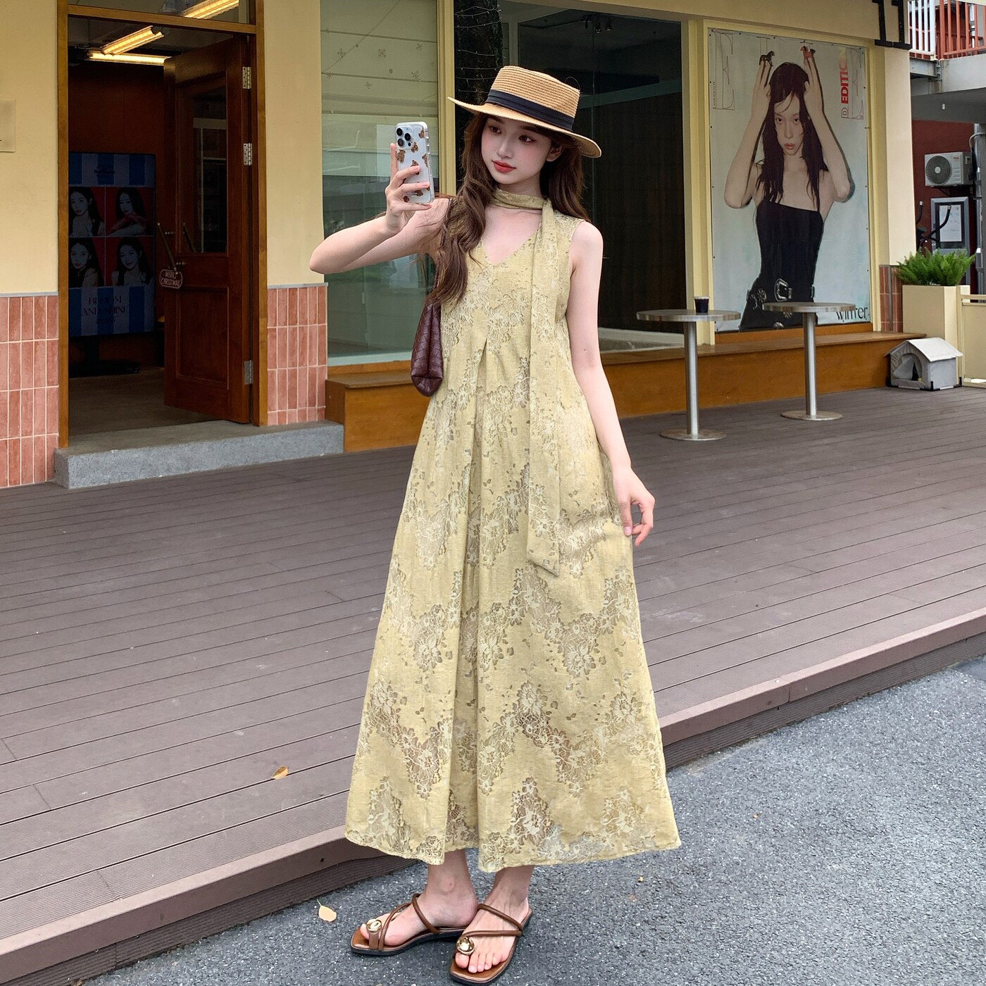 2026夏季新款复古松弛感度假蕾丝连衣裙6102-P130-K218，女装连衣裙，浙宝115