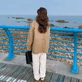 春装上新!2026新款重工酵素洗水工装风衣外套女H913-P155-K228，女装短外套，浙宝115