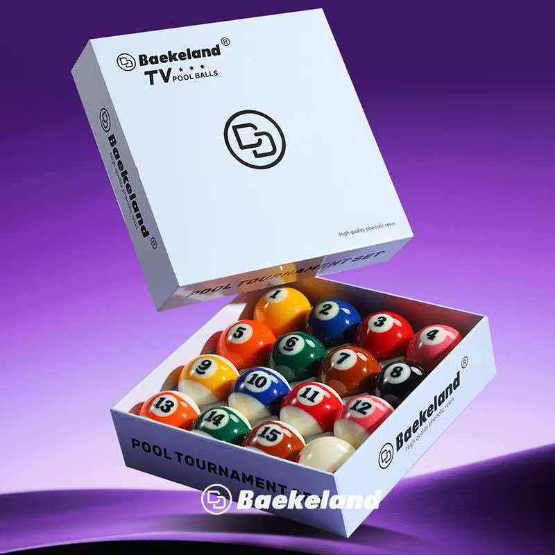 贝克兰德台球球子黑八美式黑金刚TV进口水晶球桌球中八标准台球子