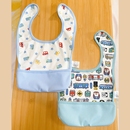 3件包邮0-3岁外贸日本西松屋柔软防水按扣男女宝宝婴儿吃饭兜围兜