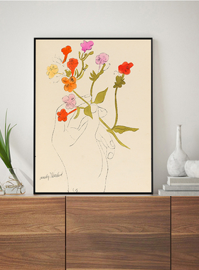 安迪沃霍尔AndyWarhol装饰画美国当代艺术家波普抽象花卉香蕉挂画