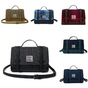 英国苏格兰Islander正品Harris Tweed®羊毛格斜挎托特公文书包