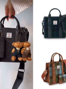 英国苏格兰Islander正品Harris Tweed®羊毛格纹斜挎托特包包