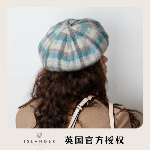 英国直邮老钱风羊毛格贝雷帽