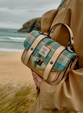 英国苏格兰Islander正品剑桥包Harris Tweed®传统羊毛格多色小号