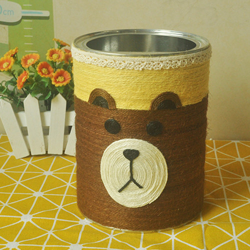 原创新品幼儿园手工作品奶粉罐变废为宝diy花盆环保创意亲子作业