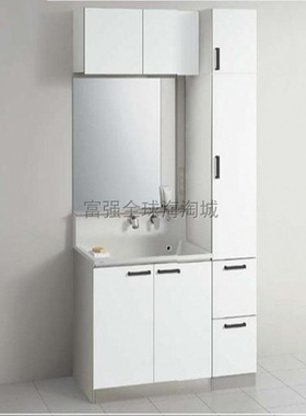 日本直送CLEANUP全不锈钢整体浴室柜平开门式带镜柜边柜S系列105