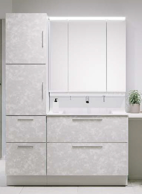 日本直送骊住全储物洗手柜洗面盆浴室柜组合带龙头crevi 560