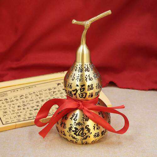 黄铜葫芦摆件招财纳福家居客厅金属工艺品铜器百福葫芦家居摆件