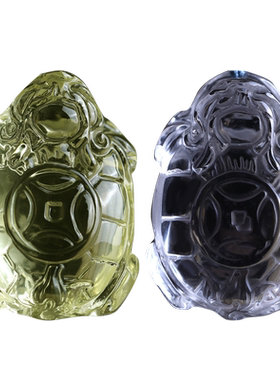 黄白水晶龙龟吊坠玄武铜钱龙头龟