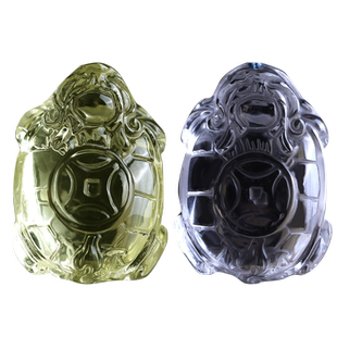 天然黄白水晶龙龟吊坠玄武瑞兽铜钱龙头龟挂件富甲一方金钱龟项链