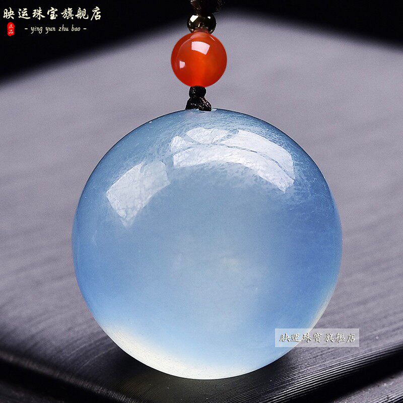 海蓝宝转运珠吊坠有球单珠水晶球