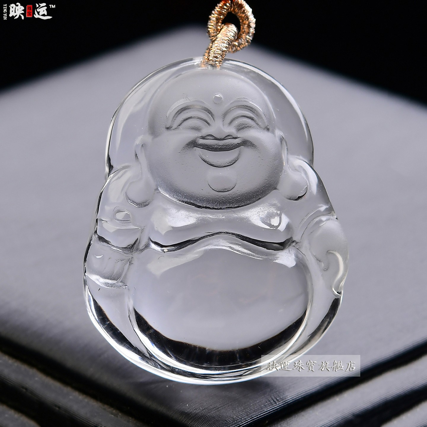白水晶弥勒佛菩萨吊坠大肚笑佛