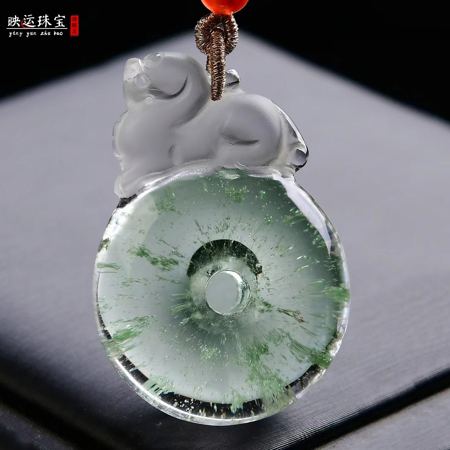 绿幽灵貔貅平安扣吊坠财富皮丘