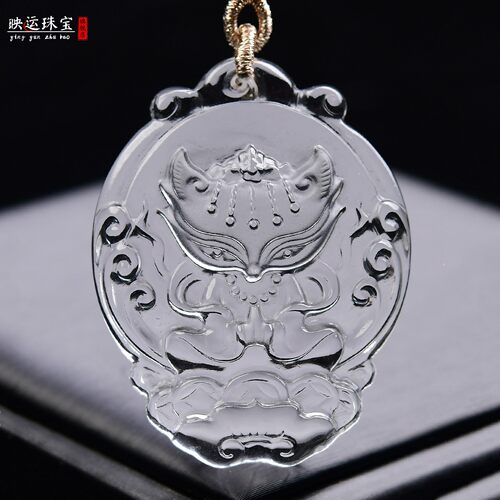 白水晶桃花狐狸九尾狐吊坠旺爱情