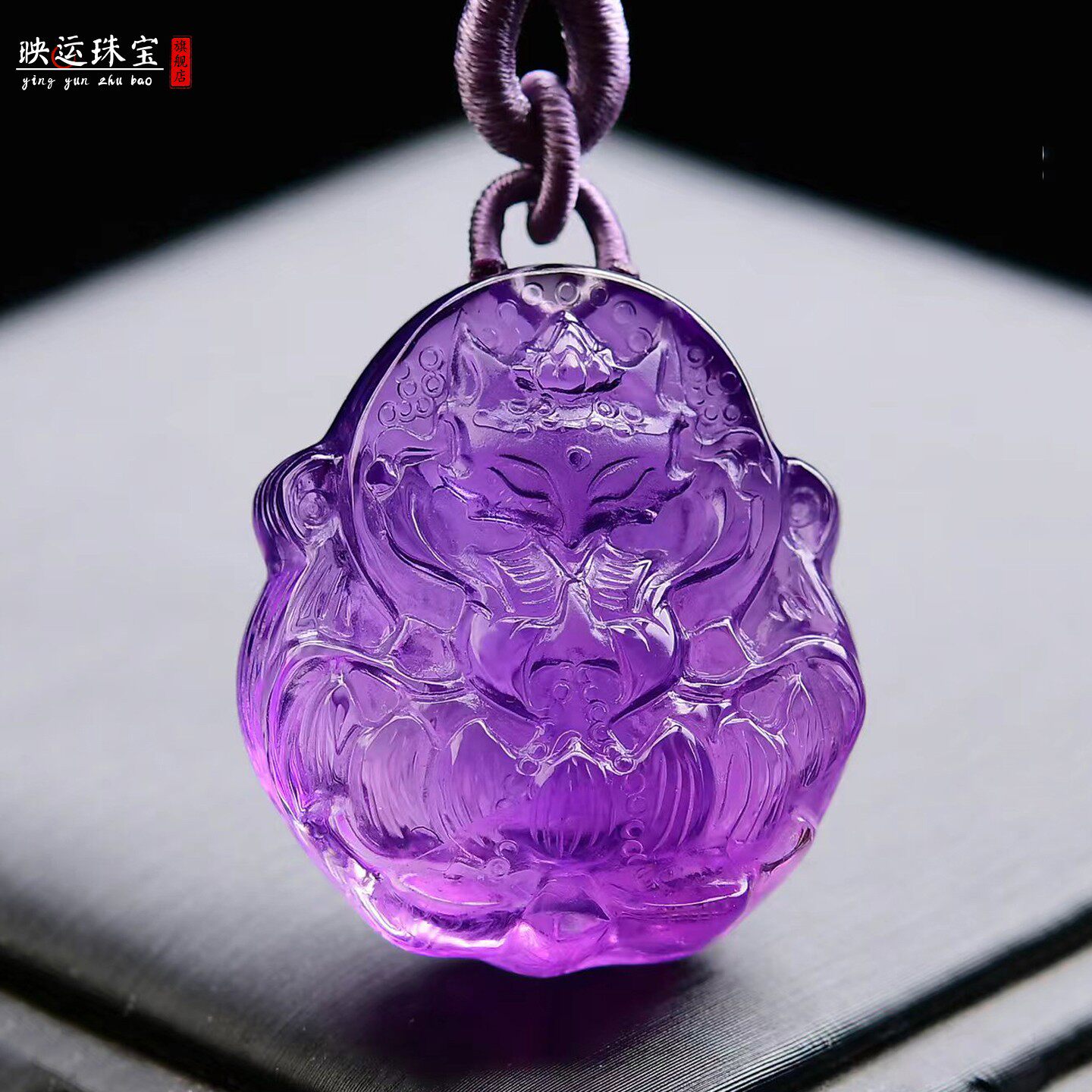 紫水晶九尾狐项链桃缘小狐狸姻狐