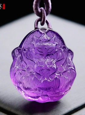 紫水晶九尾狐项链桃缘小狐狸姻狐