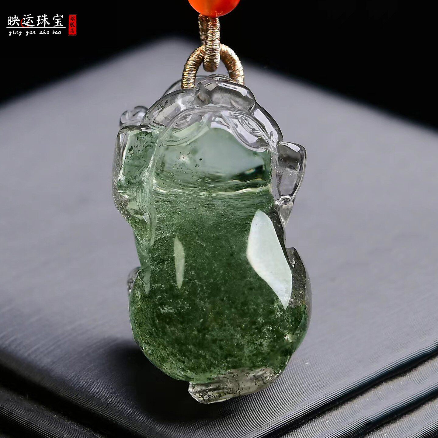 天然绿幽灵福猪吊坠属猪生肖福猪发财猪饰品挂件男女随身项链礼物