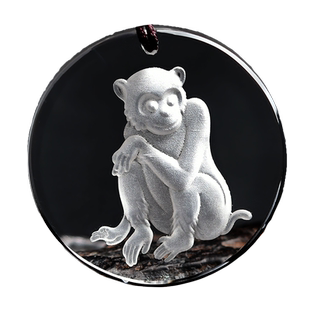 生肖吊坠男女士儿童天然白水晶无事牌属鼠牛虎兔龙蛇马猴狗猪项链