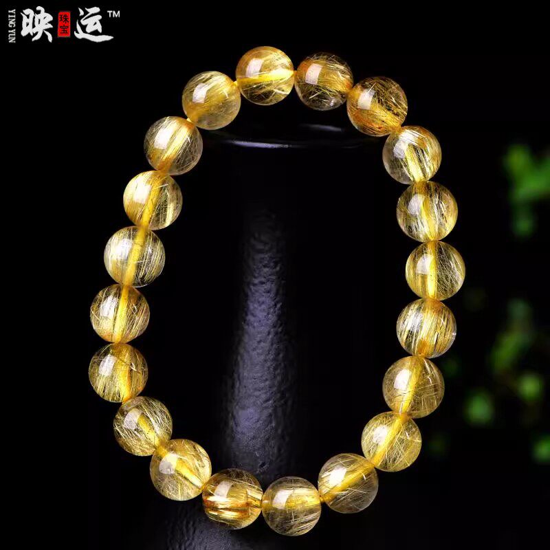金发晶单圈手链粗发钛晶财运水晶