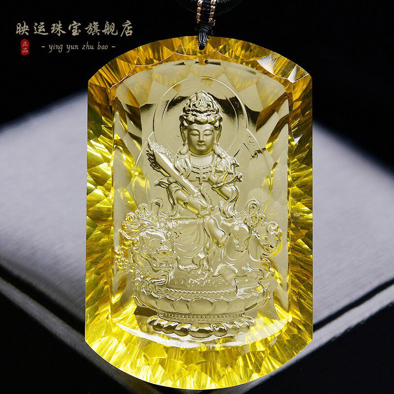 属兔文殊菩萨吊坠千禧面钻石雕刻