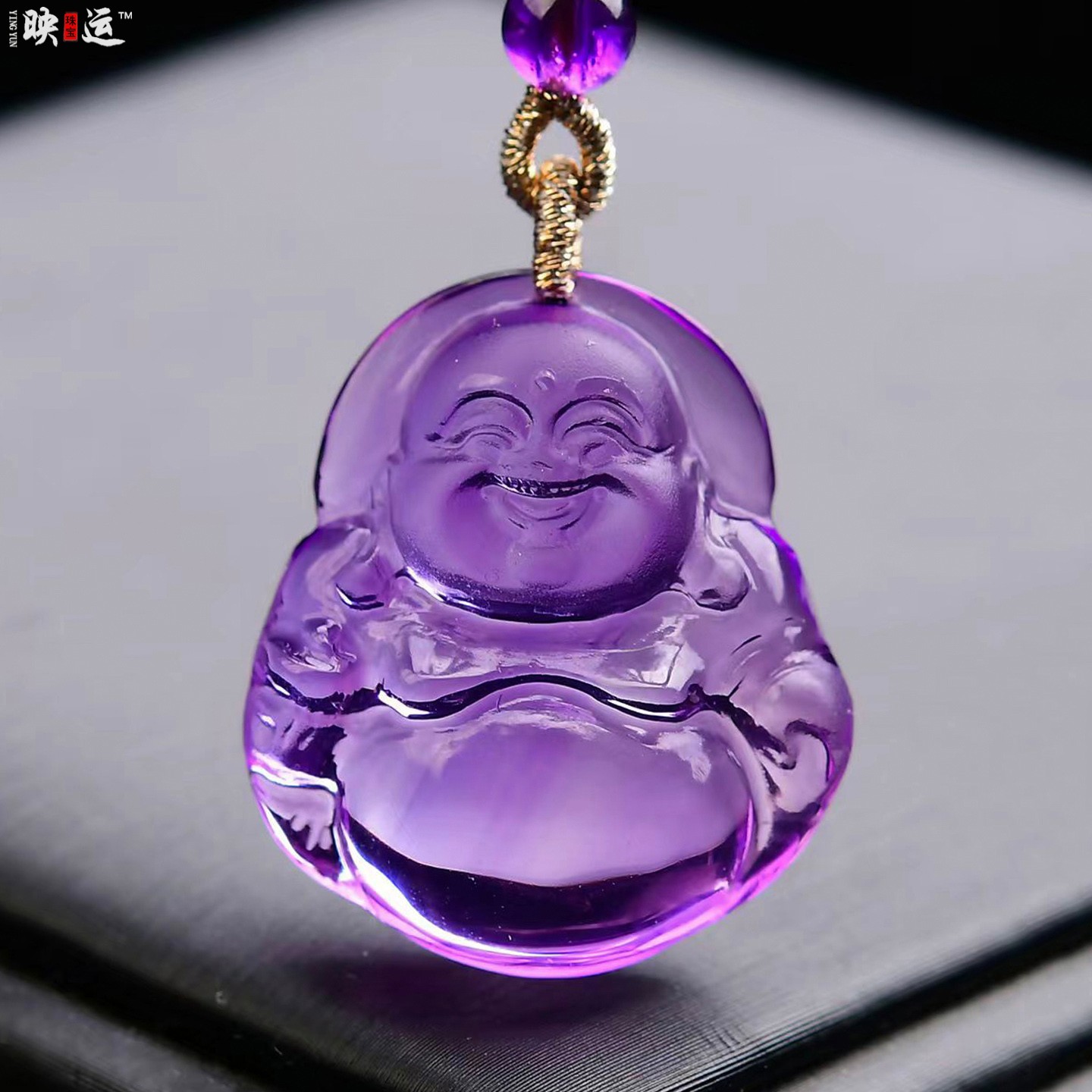 紫水晶弥勒佛菩萨吊坠笑佛小佛公