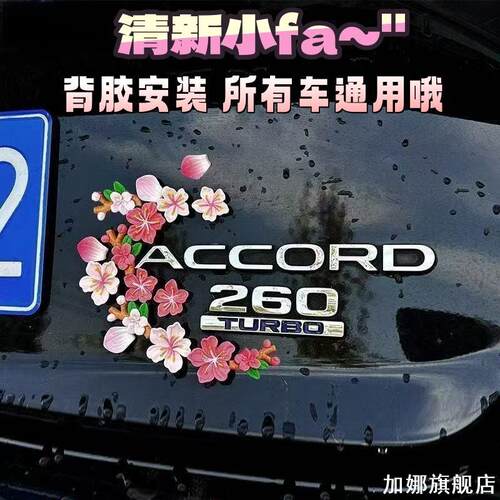 适用九号A65B30cB35FBGzfa九号C65LiteC65C90仿真桃花3D立体车贴