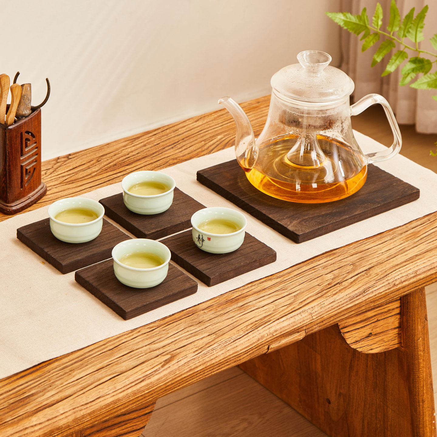 烧桐木餐垫隔热垫实木茶垫子碗垫