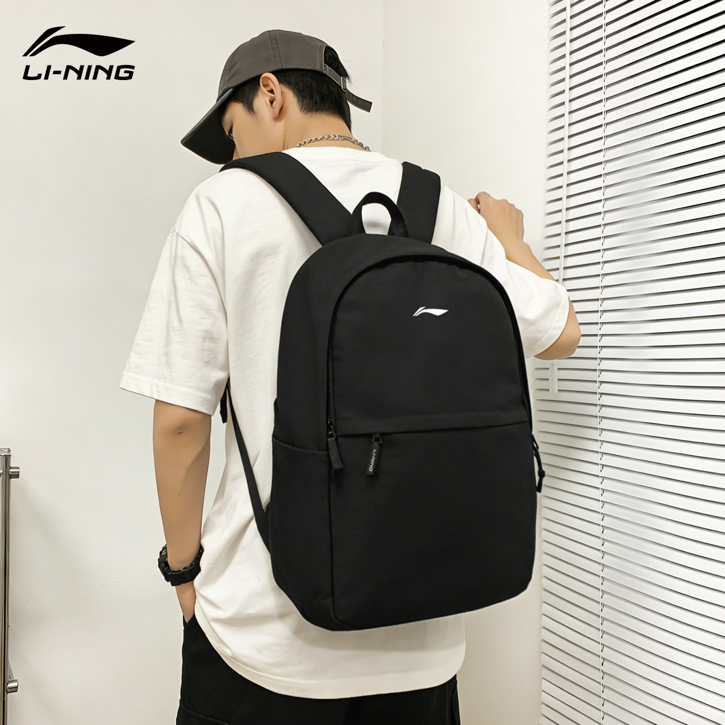 李宁双肩包2026新款男初中高中生书包女大容量户外旅行电脑背包