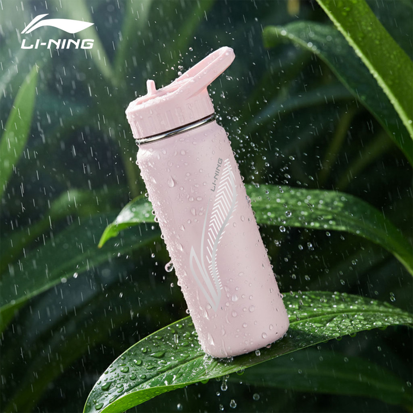 李宁水杯新款304不锈钢保温保冷水壶运动健身大容量便携吸管杯