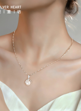 女式珍珠项链纯银999淡水珍珠