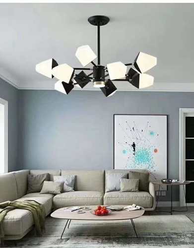 北欧新款客厅灯现代简约创意个性分子家用餐厅卧室服装店冰块吊灯