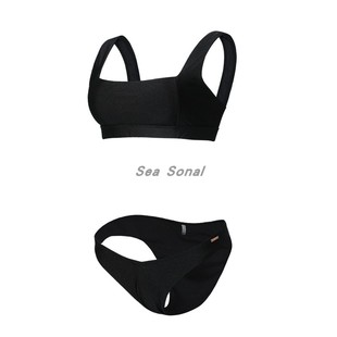 泳衣女高级感纯欲黑色带胸垫仙女风低腰比基尼时尚 性感分体泳衣