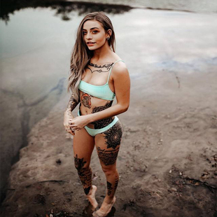 Sea 带胸垫天蓝色ROXY性感比基尼ins风marysia分体泳衣 Sonal时尚